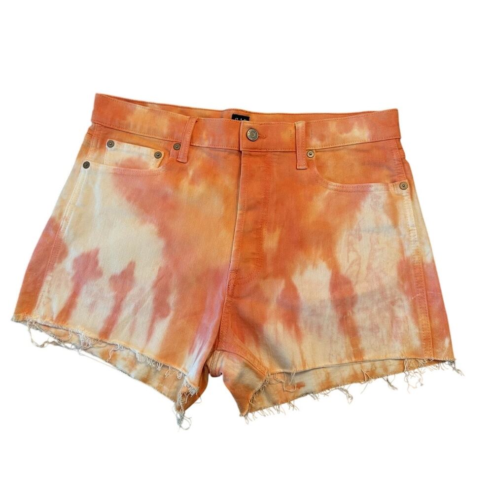 GAP Orange & Cream Tie-Dye Denim Cutoff Shorts